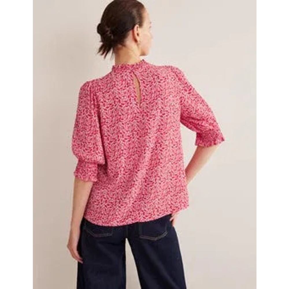Pink Puff Sleeve Top | Boden | Size M - Picture 3 of 9